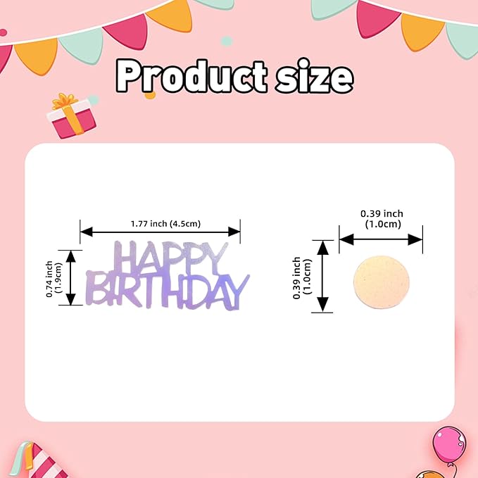 Iridescent Happy Birthday Confetti, Baby Shower, DIY Arts and Crafting - Image 2