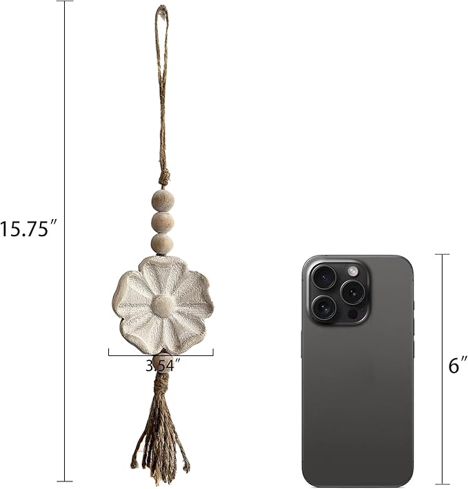 2pcs Carved Floral Tassels - Image 2