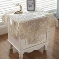 vctops Damask Lace Patchwork Tablecloth Luxury Square Small Table Cover Elegant by vctops