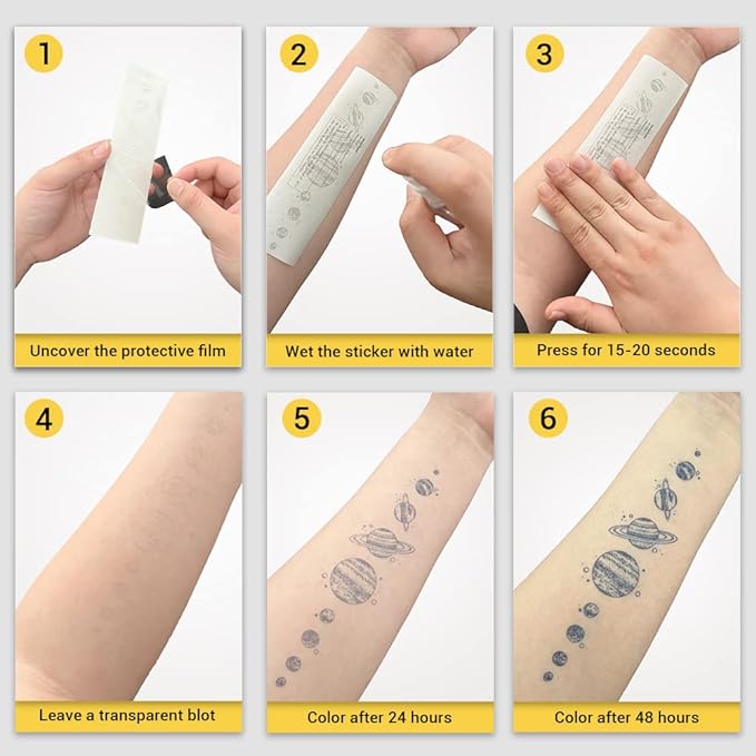 INKARTLINK Tattoo Tech, 2 Sheets Large Semi Permanent Tattoo, Adult Art Design - Image 6