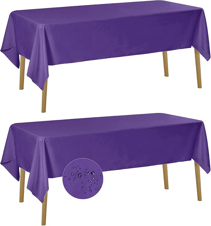 Fokitut 2 Pack Waterproof Rectangle Tablecloth, 60x102 Inch, Stain Resistant by BalsaCircle