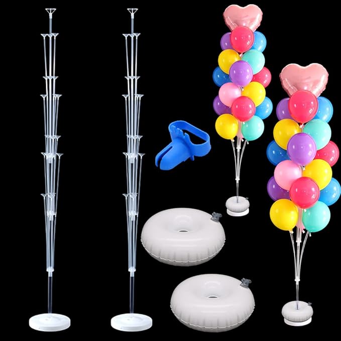 2 Sets Balloon Column Stand Kit 5.3 FT Adjustable Height Balloon Holder by GOETOR
