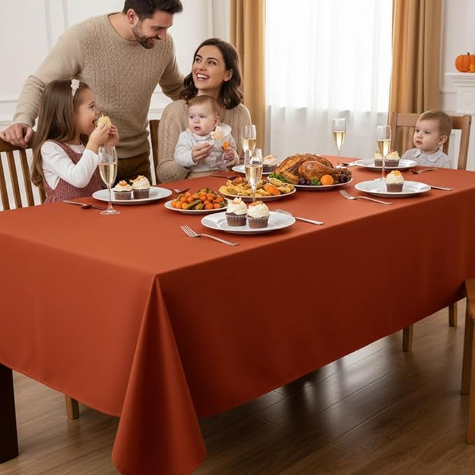 Fitable Rust Tablecloths for Rectangle Tables, 6 Pack - Image 3