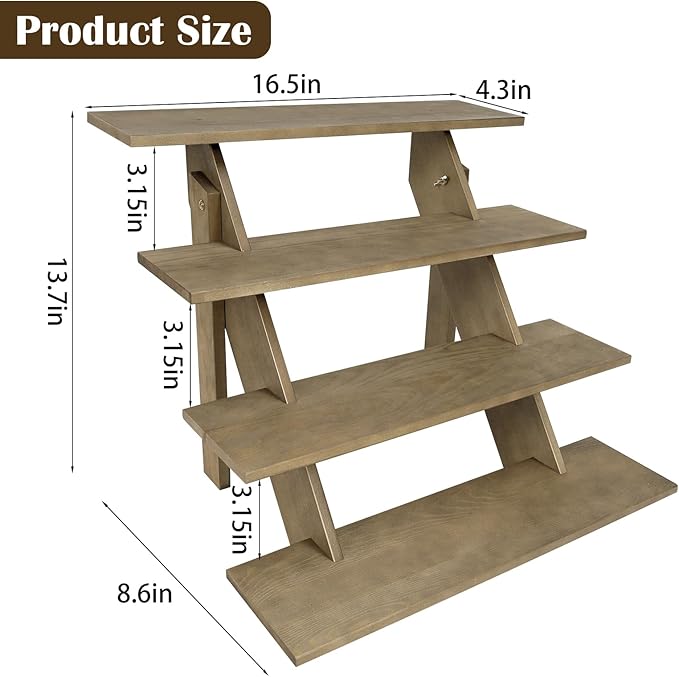 ZYP 4 Tier Wood Cupcake Display Stand Tool Free Retail Cookie Display Riser - Image 2
