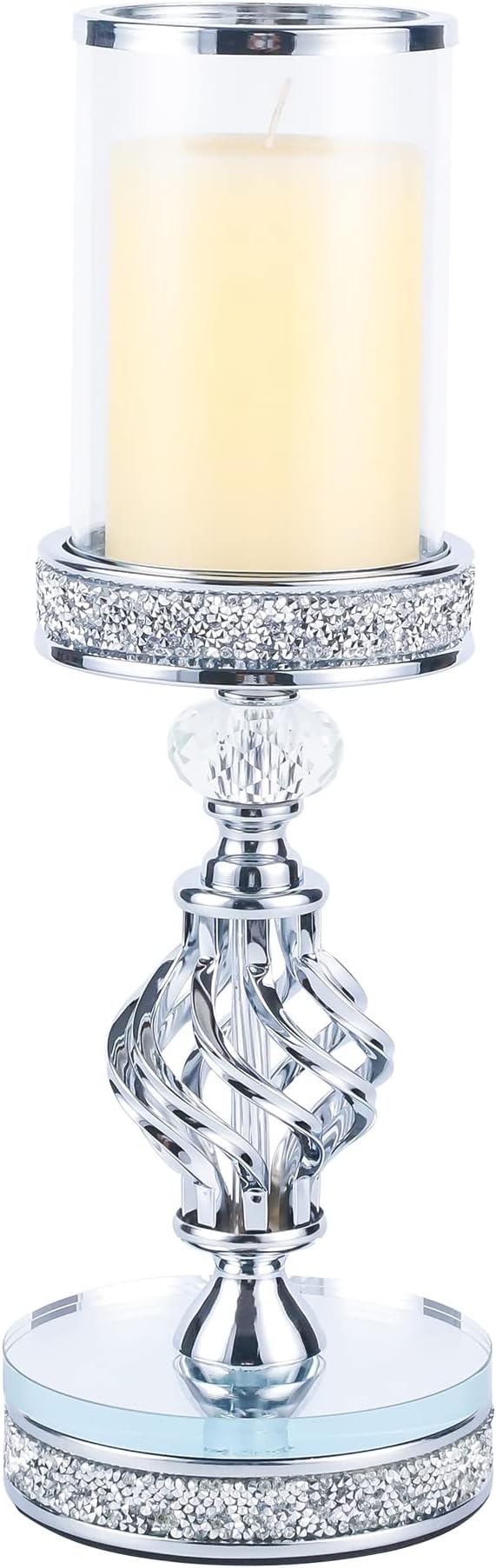 Hanjue Crystal Candle Holders for Pillar Candle, Metal Crystal Candle Holder by Hanjue