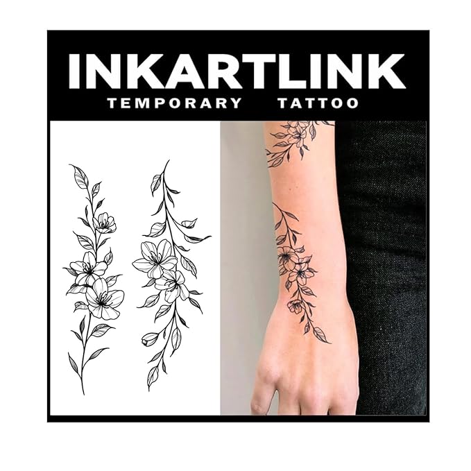 INKARTLINK Tattoo Tech, 2 Sheets Extra Large Semi Permanent Tattoo, Adult Art by INKARTLINK