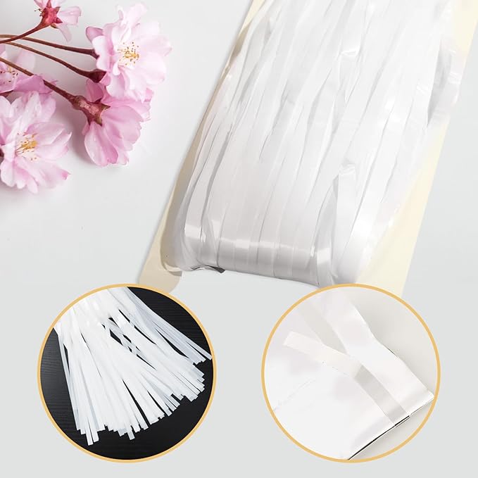 10 Pack White Backdrop Curtain 3.2ft x 8.2ft Metallic Tinsel Foil Fringe - Image 4