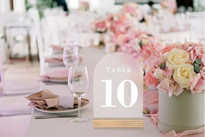 Wedding Table Numbers 1-20, Acrylic Arch Signs - Image 9