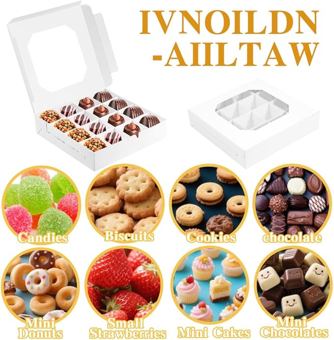 25 Pack White Bakery Boxes, Sweet Boxes - Image 2