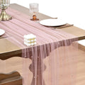 Joanlody Fall Pearl Table Runner 10ft Rustic Boho Tulle Table Runner by Joanlody