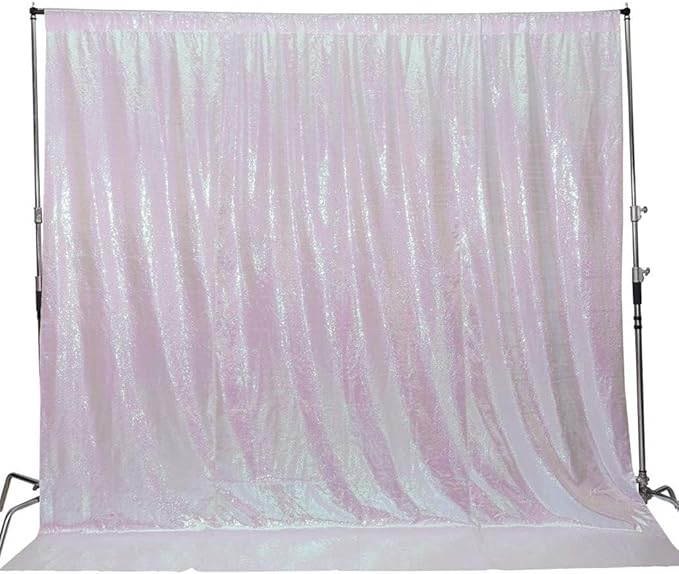 Juya Delight White Iridescent Sequin Backdrop, 6ftx6ft Glitter Photo Backdrop - Image 7