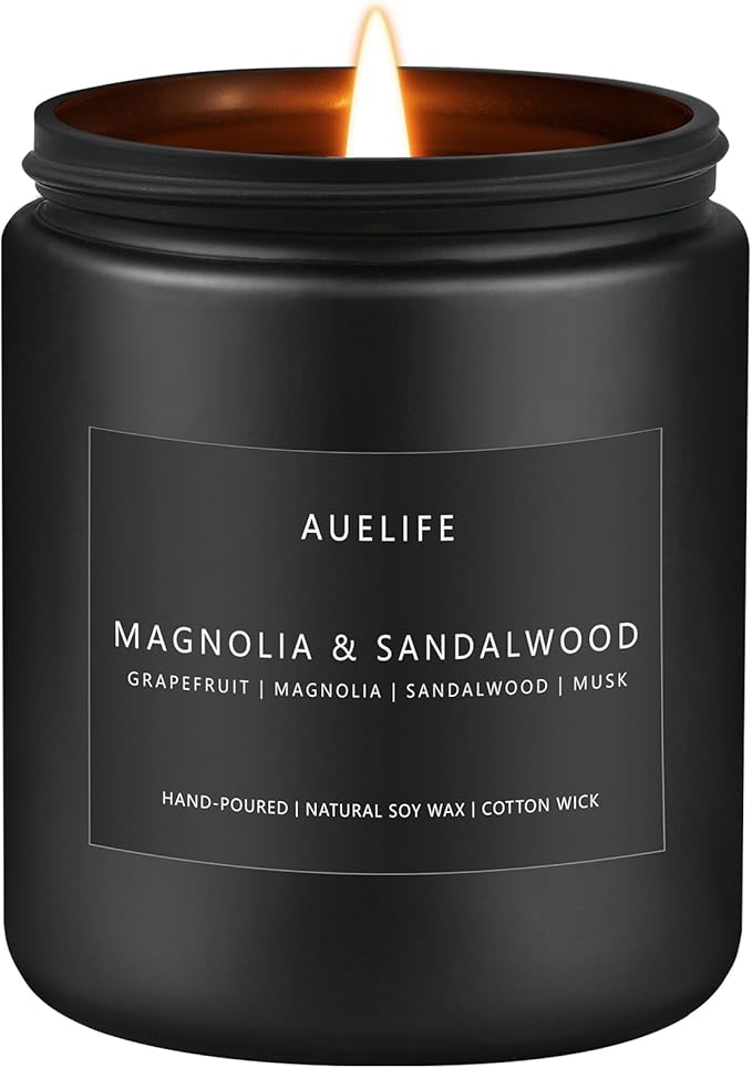 Magnolia & Sandalwood Candle | Masculine Candle by Auelife