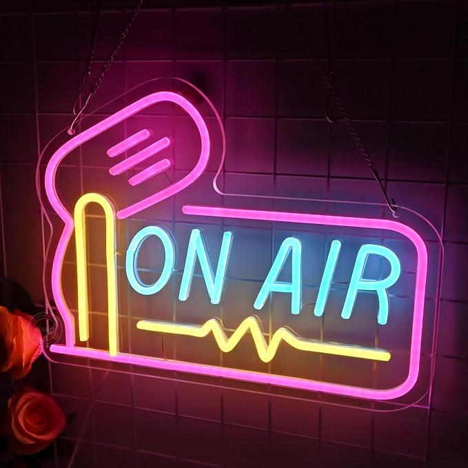 Planzo On Air Neon Sign for Live Studio Broadcasting Room Radio Station Bedroom - Image 4