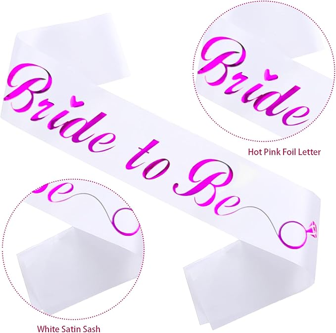 KETAOO Bride to Be Sash, Hot Pink Bachelorette Sash - Image 2