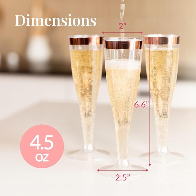 Prestee Set of 24 Plastic Champagne Flutes - Image 3