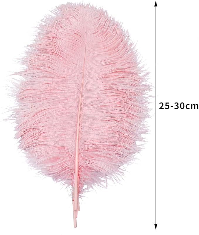 24pcs Natural Lotus Pink Ostrich Feathers 10-12inch - Image 3