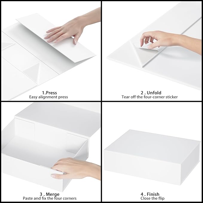 White Gift Box 11.9" x 8.5" x 3.3" - Image 3
