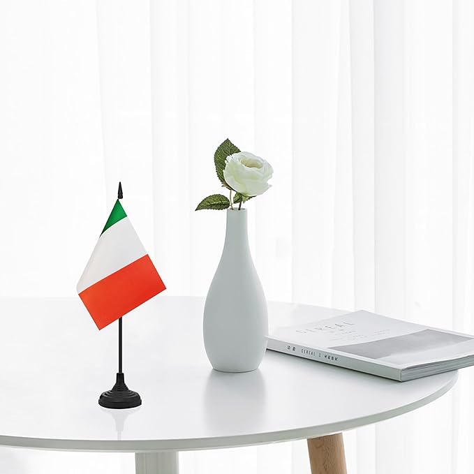 12 Pack Italy Desk Flag Set, Italian Table Office Flag, Small Miniature Desktop - Image 5