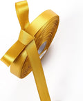 1/2 Inch Gold Satin Ribbon 50 Yards Solid Fabric Ribbons by Celadora