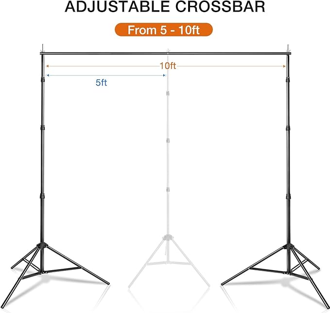 Yesker 10 X 10 ft Photo Video Studio Background Support Stand, Adjustable Heavy - Image 2