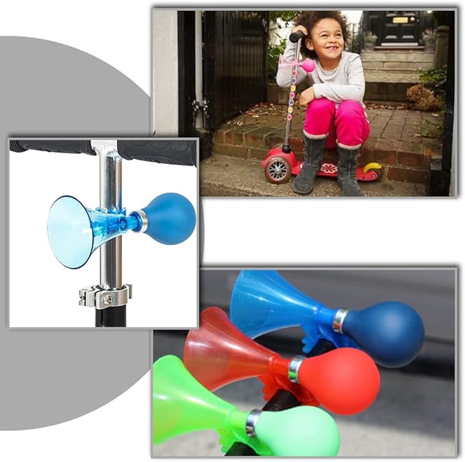 3 Pcs Bike Horn Kids Air Horn Clown Horn Hand Held Plastic Scooter Bicycle Bell - Image 2
