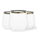 TOSSWARE POP Gold Rim 12oz Vino Jr Set of 12, Recyclable, Unbreakable & Crystal by TOSSWARE