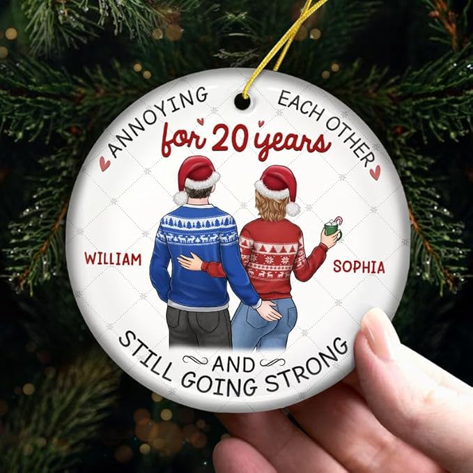 Pawfect House Congratulations to My Man Personalized Ceramic Christmas Ornaments - Image 4
