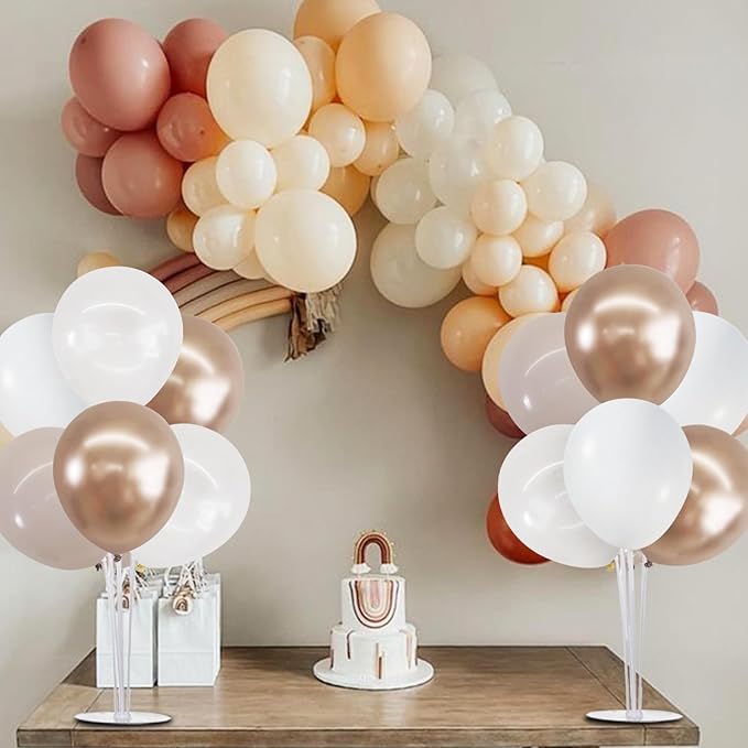 TONIFUL 4 Set Nude White Champagne Gold Balloon Stand Centerpiece Table - Image 4