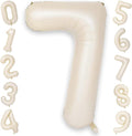 40 Inch Cream Number 7 Balloon, Digital 7 Helium Balloon by KAINSY