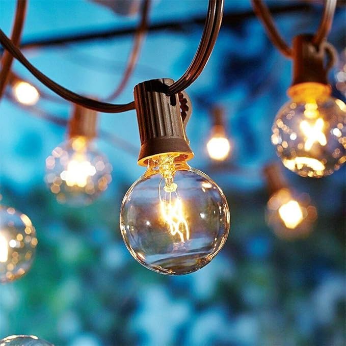 50Ft Outdoor Patio String Lights, G40 Clear String Lights by Konictom