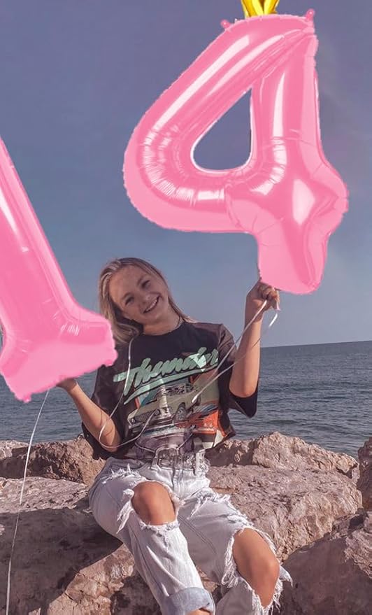 40 Inch Pink Number Balloon 0-9 - Image 3