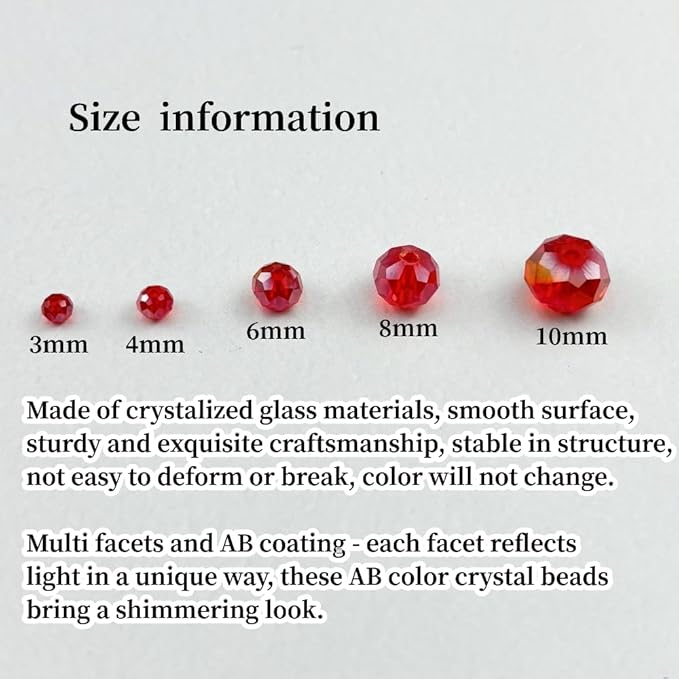 100pcs 8mm Crystal Glass Beads for Crafts Faceted Rondelle Glass Beads for - Image 2