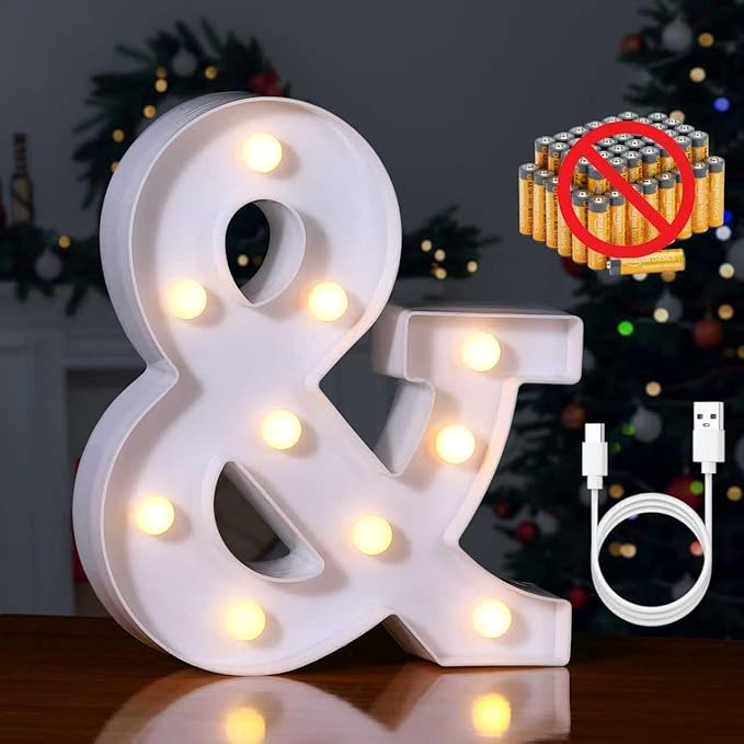 Foaky Rechargeable LED Letter Lights Sign Marquee Light Up Letters Sign by Foaky