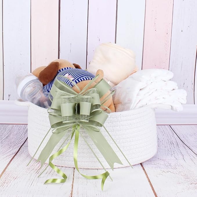 WEWILUCK Bows for Gift Wrapping, Sage Green Gift Bow for Presents, Gift Baskets - Image 7