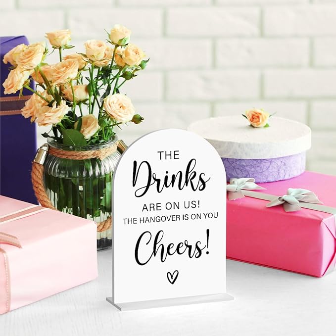 Acrylic Wedding Sign, Bridal Shower Decorations, The Drinks Sign - Image 4