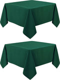 2 Pack Square Table Cloth 48X48 Inch Green Tablecloth Washable Polyester Solid by mylacerhome