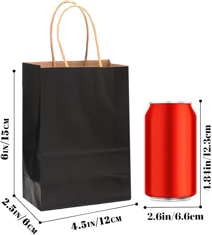 Bakepacker 100 Pcs Black Mini Paper Gift Bags - Image 3