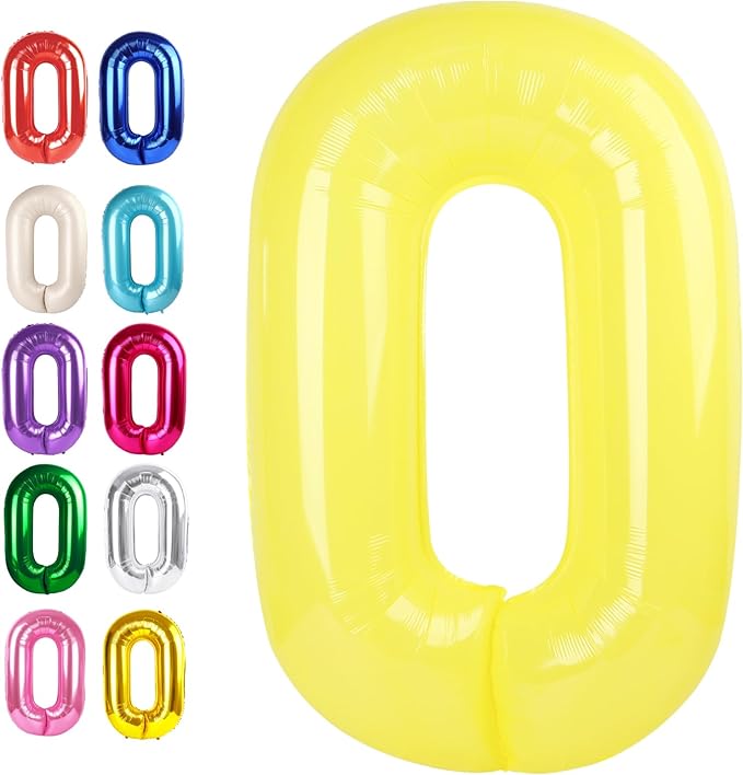 Number Balloon 0 Yellow Macaron by Upgesy