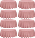 8 Pack Premium Round Tablecloth 90 Inch Round Table Covers Bulk Washable by Fivenl