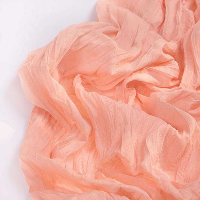 Coral Pink Cheesecloth Table Runner Fall Table Runner Boho Gauze 120 Inches - Image 3