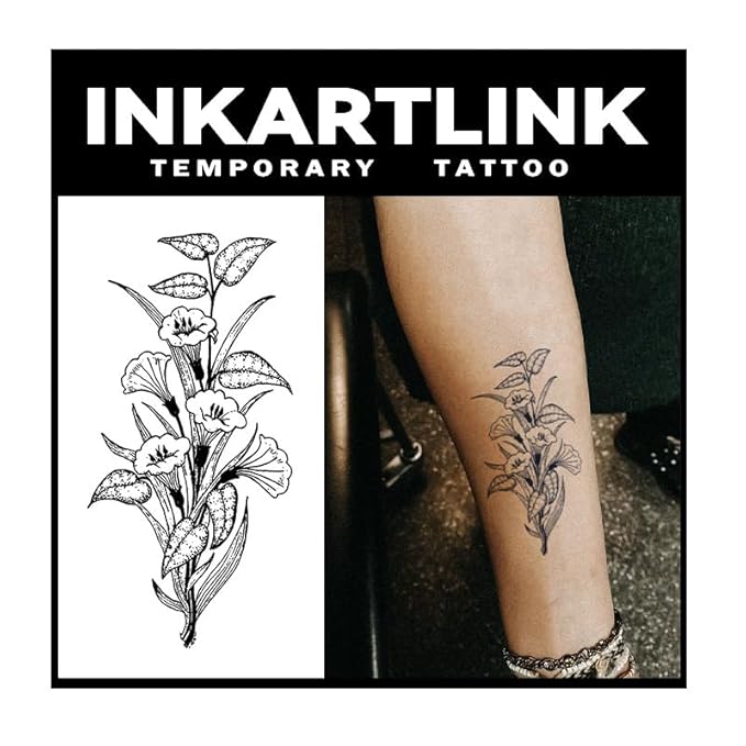 INKARTLINK Tattoo Tech, 2 Sheets Large Semi Permanent Tattoo, Adult Art Design by INKARTLINK