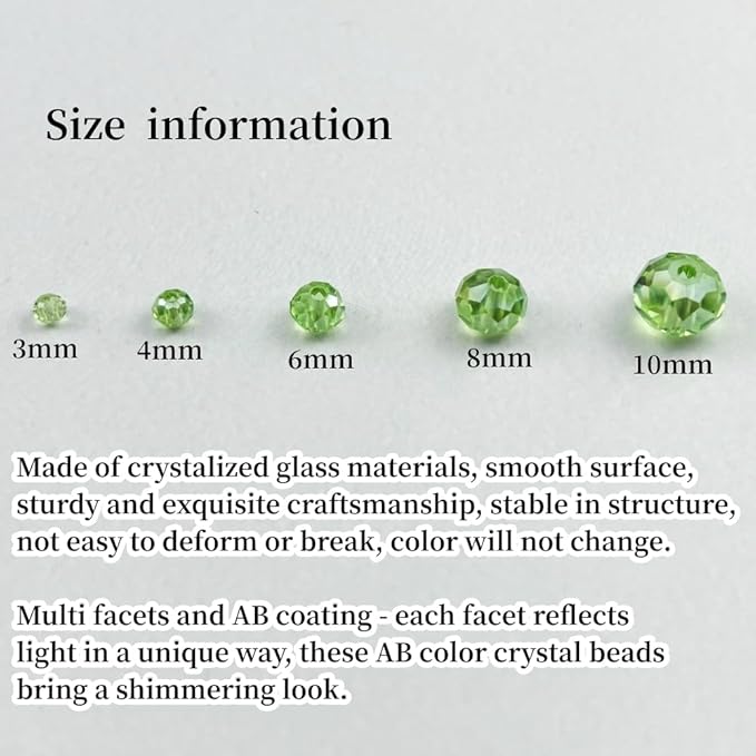 400pcs 4mm Crystal Glass Beads for Crafts Faceted Rondelle Glass Beads for - Image 2