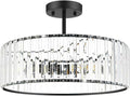 Modern Crystal Ceiling Light Fixture, Semi Flush Mount Ceiling Light, Matte by Unknown