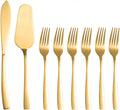 Cake Knife and Server Set with 6 Cake Forks Heavy Duty Thickened 18/0 Stainless by Ymeibe