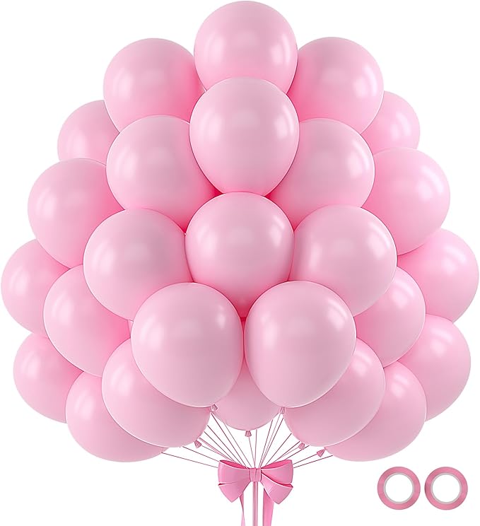 110pcs Pastel Pink Balloons 12 Inch Light Pink Latex Balloon Garland Arch Kit by BAIBAOXIANG