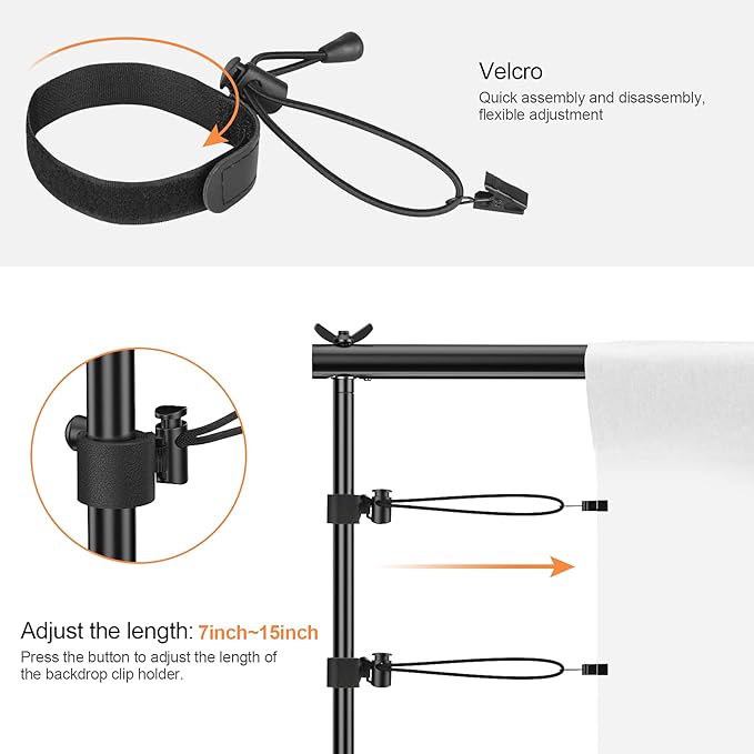 Photo Backdrop Stand, 8.5 x 10 ft Back Drop Adjustable Stands, Photography - Image 7