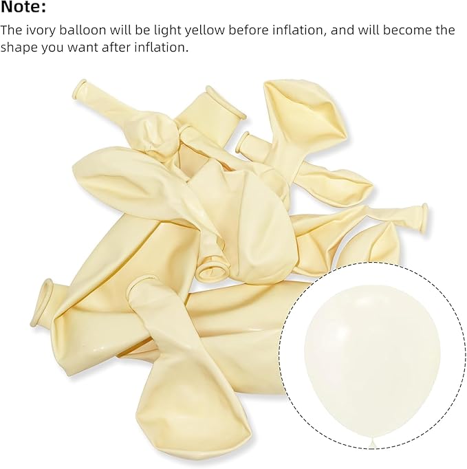 90pack Ivory Balloons Different Size 18/12/10/5 Inch Ivory White Balloon - Image 2