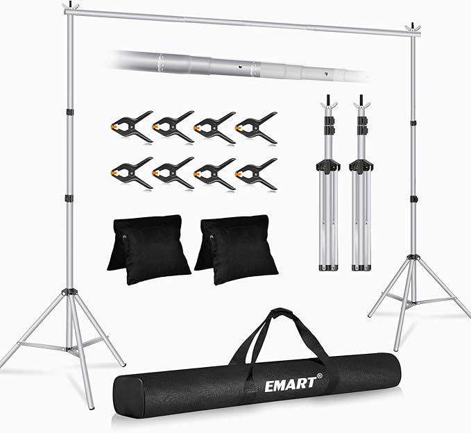 EMART Backdrop Stand 10x8.5ft Photo Studio Adjustable Background Stand Support by EMART