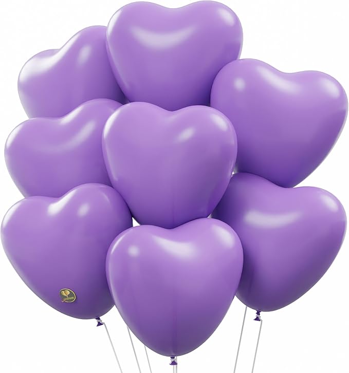 AFTERLOON® Biodegradable Balloons 24 pcs Purple 10 Inch Heart Shaped, Thickened by AFTERLOON%C2%AE