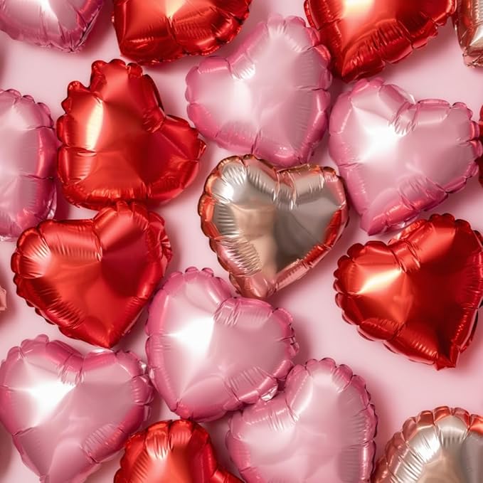 12Pcs 18 Inch Red, Hot Pink, Love Balloons - Image 3